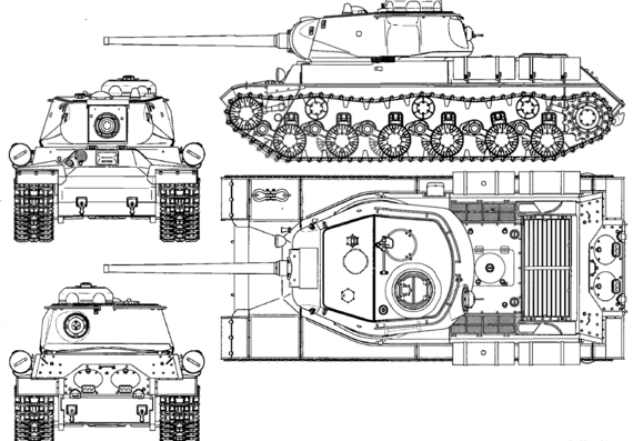 Танк IS-1 [IS-85] - чертежи, габариты, рисунки